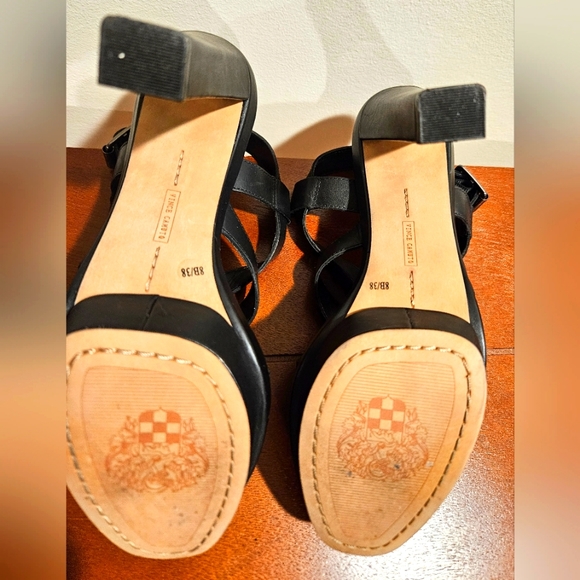 Vince Camuto Women's Cantara Platform Wedges Leather Sandal Black Size 8 - Picture 4 of 8